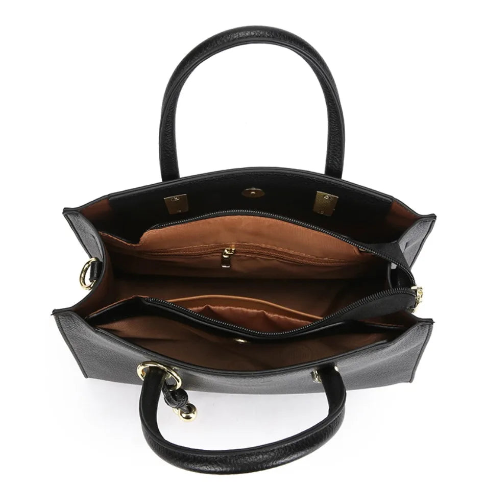 Genuine Brand Top Quality Pu Leather Handbag Women's Tote Messenger Sac Designer Large Capacity 3 Levels Shoulder Crossbody Bags