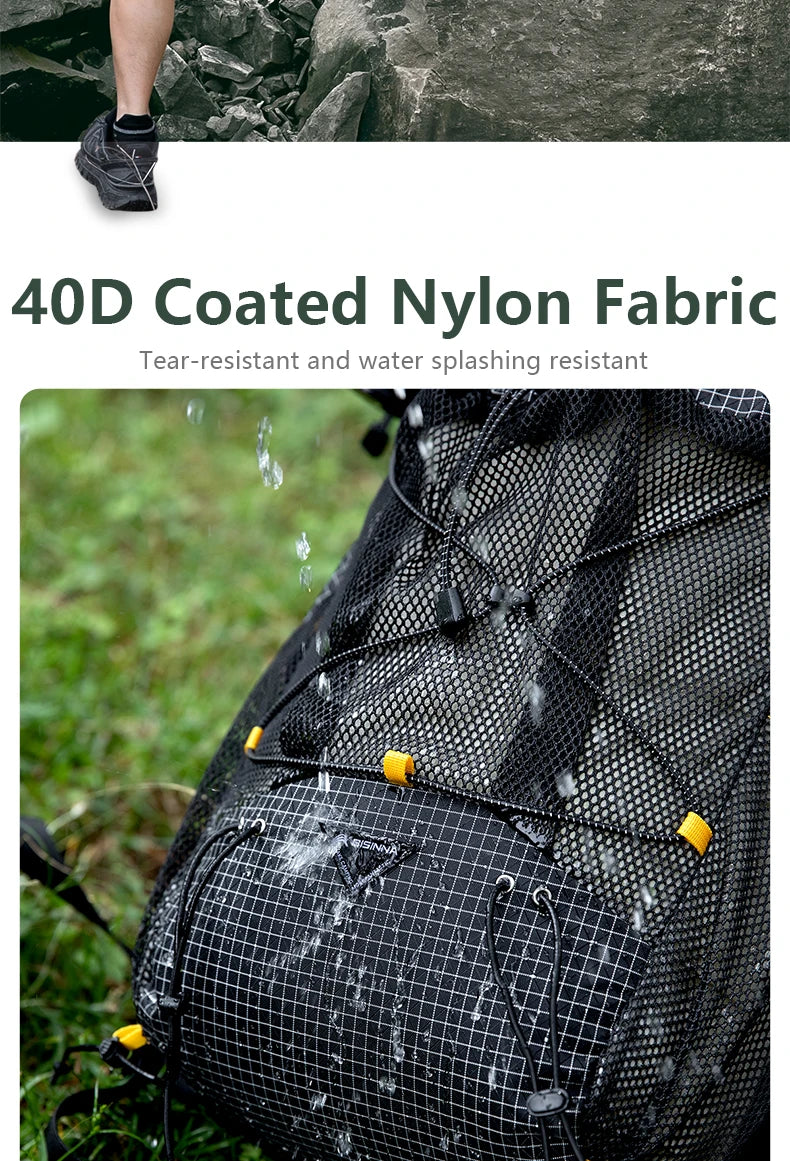 BISINNA Camping Backpack 25+10L Ultralight Travel Bag for Men Women Large Capacity Outdoor Sports Climbing Hiking Backpack