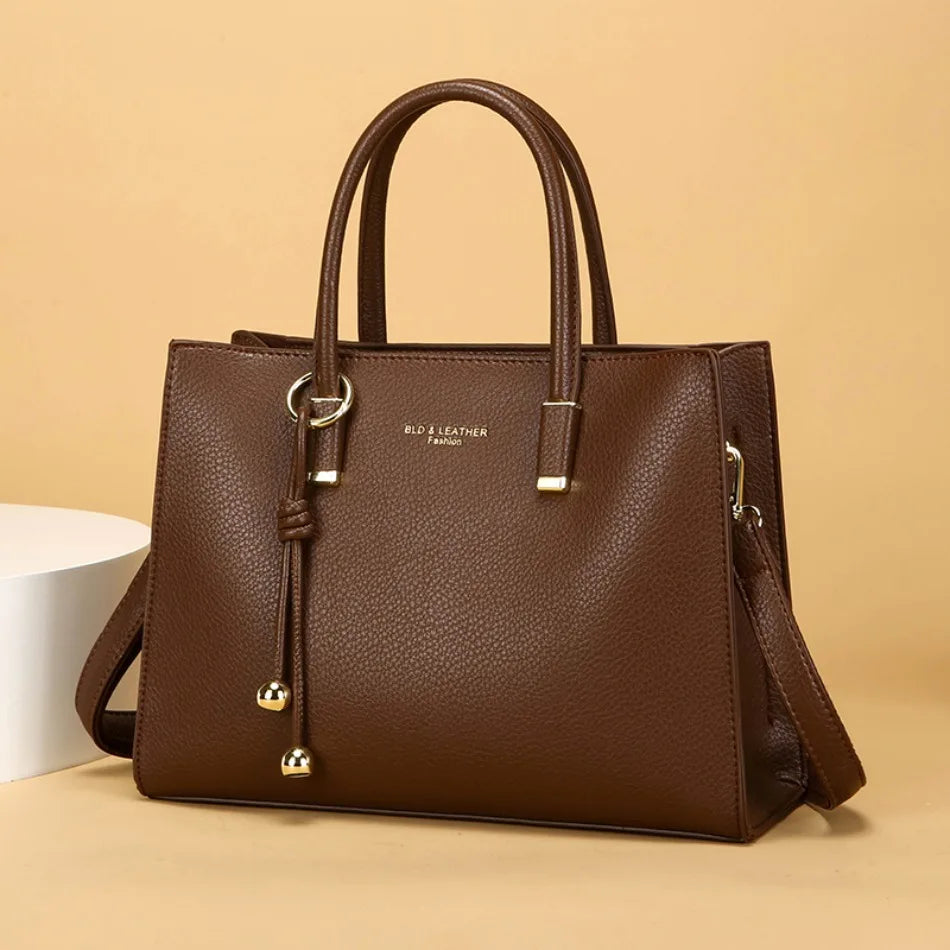 Genuine Brand Top Quality Pu Leather Handbag Women's Tote Messenger Sac Designer Large Capacity 3 Levels Shoulder Crossbody Bags