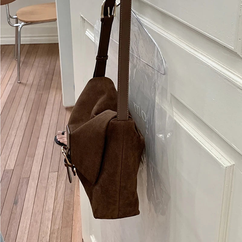 Matte Leather Large Capacity Handbag Female Underarm Shoulder Bag Fashion Messenger Crossbody Bags for Women Luxury Design Totes