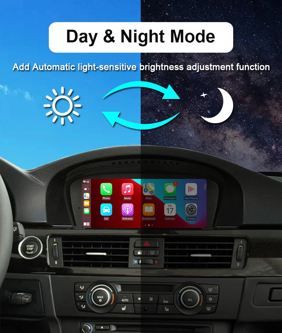 8.8" Car Multimedia linux Screen Carplay Android Auto For BMW 5/3 Series E60 E61 E63 E64 E90 E91 E92 2004-2012 autolink airplay