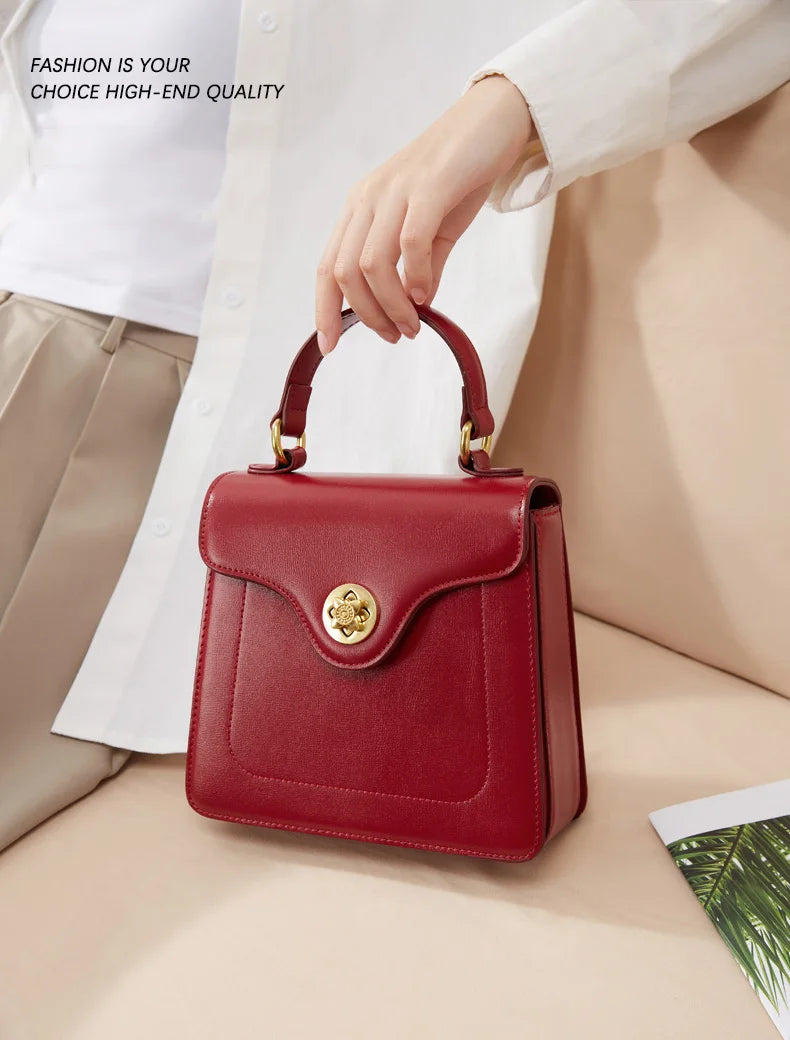 Luxury Handbag New PU Material Square Bag French Style Elegant Retro Single Shoulder Crossbody Bag Wedding Banquet Commuter