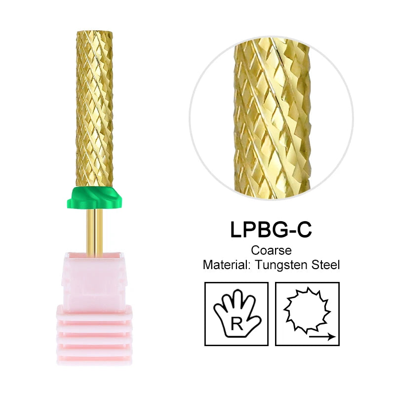 Milling Cutter Golden Carbide Nail Drill Bits For Electric Nail Drill Manicure Machine Pedicure Nail Files Accessories