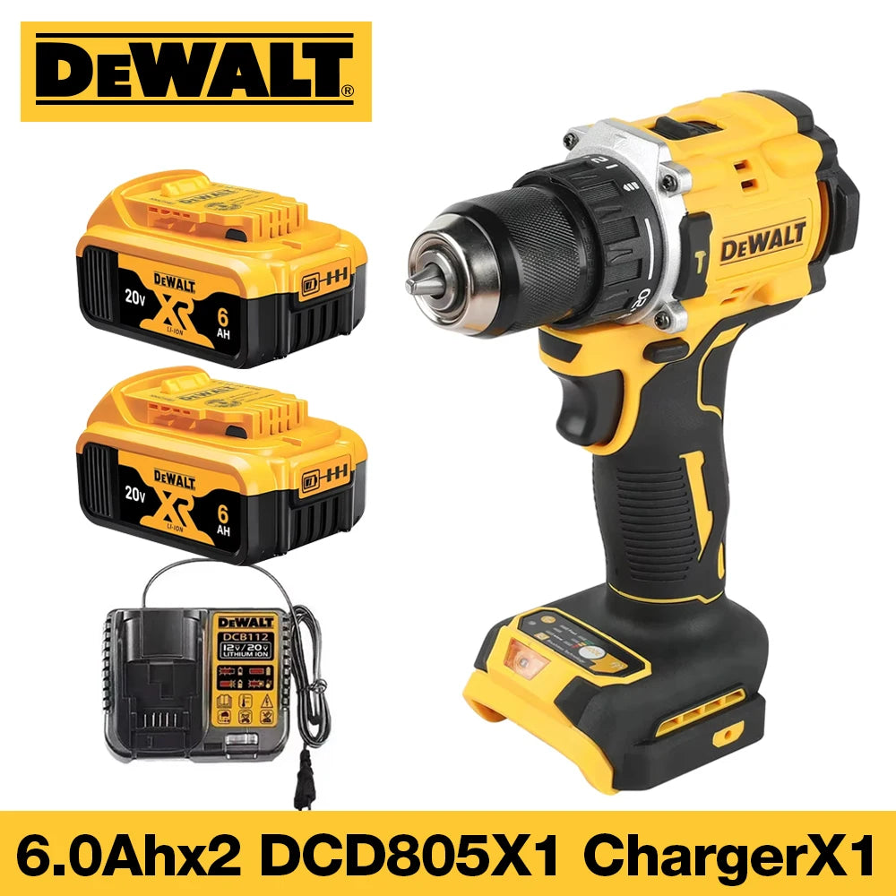 DEWALT Lithium Battery 20V Rechargeable Brushless Compact Electric Screwdriver Hand Drill Impact Drill DCD805