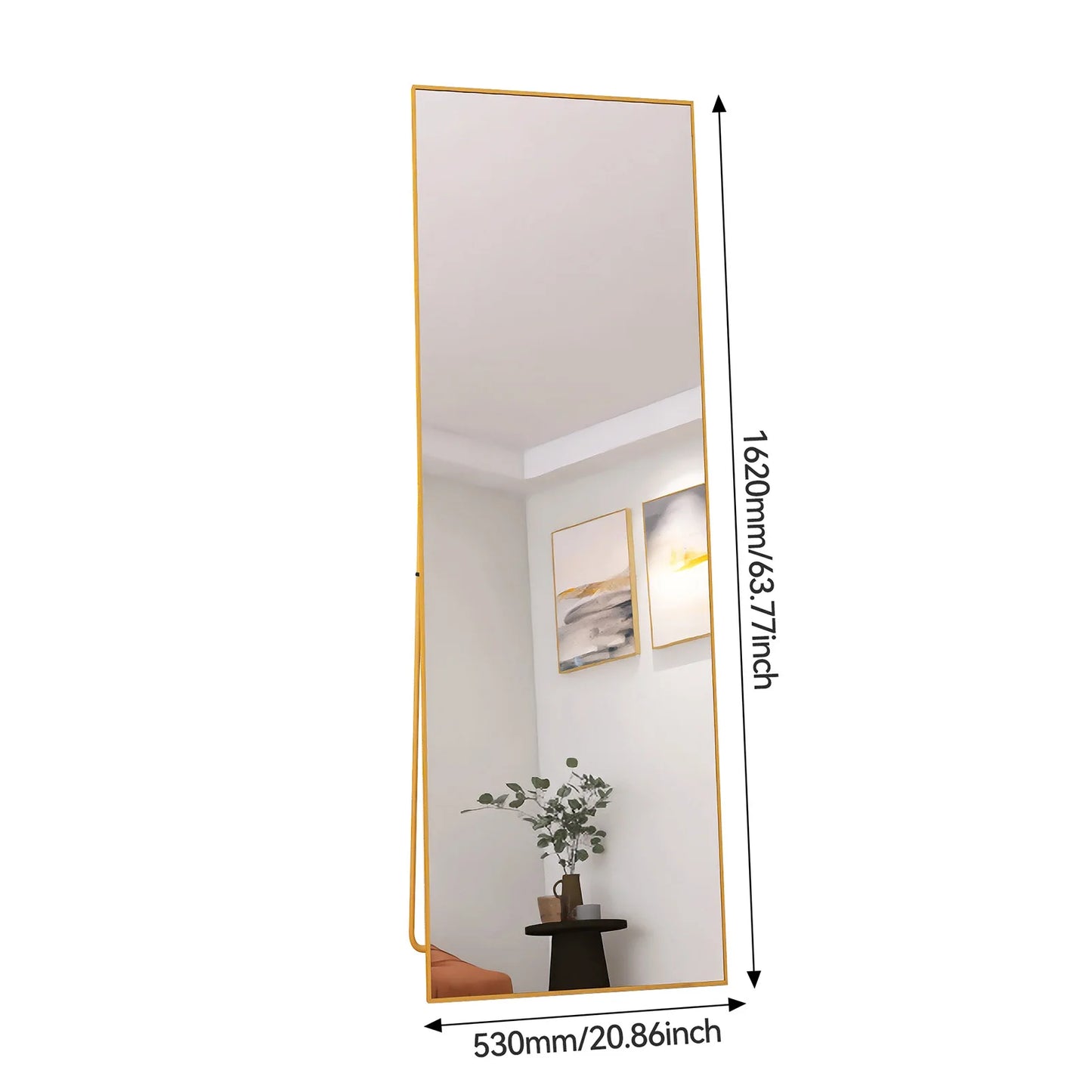 Comanlai Large Floor Mirror,HD Rectangle Full Body Mirror,Tempered Glass Standing Mirror with Aluminium Alloy Frame for Bathroom