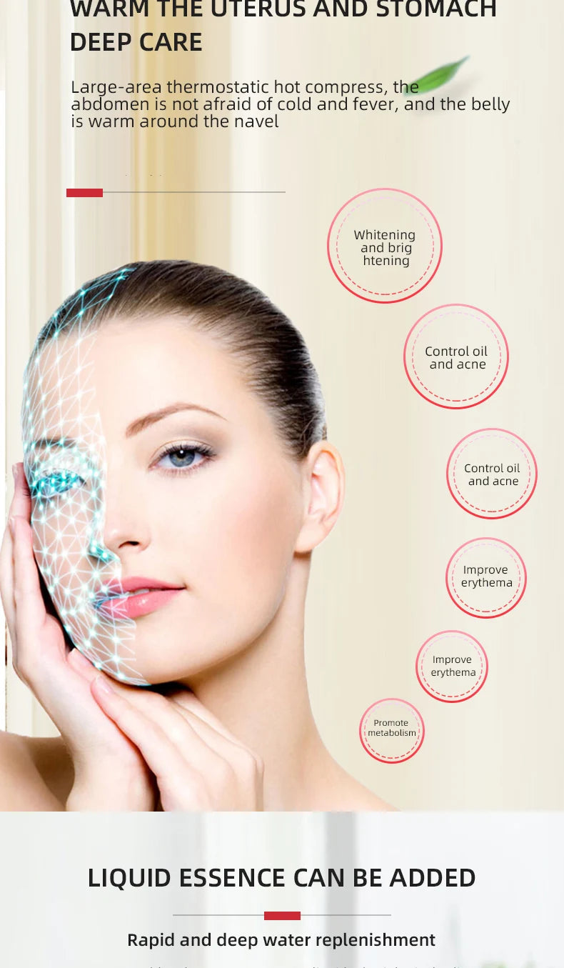 7 Color LED Facial Mask High Frequency Nano Spray Infrared Photo Therapy Red Light Therapy for Face Skin Rejuvenation Tool