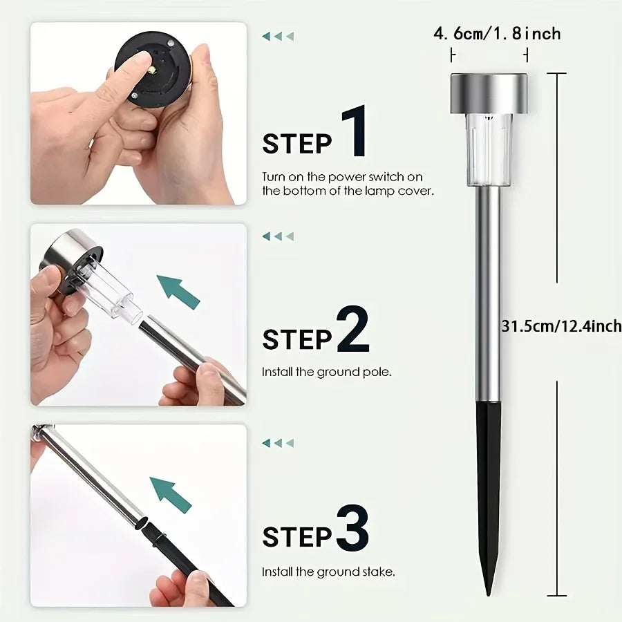 Outdoor Solar Landscape Lawn Lights,  Garden Lights, Waterproof Decoration Lights for  Pathways, Patio, Yards, Lawns, Walkways