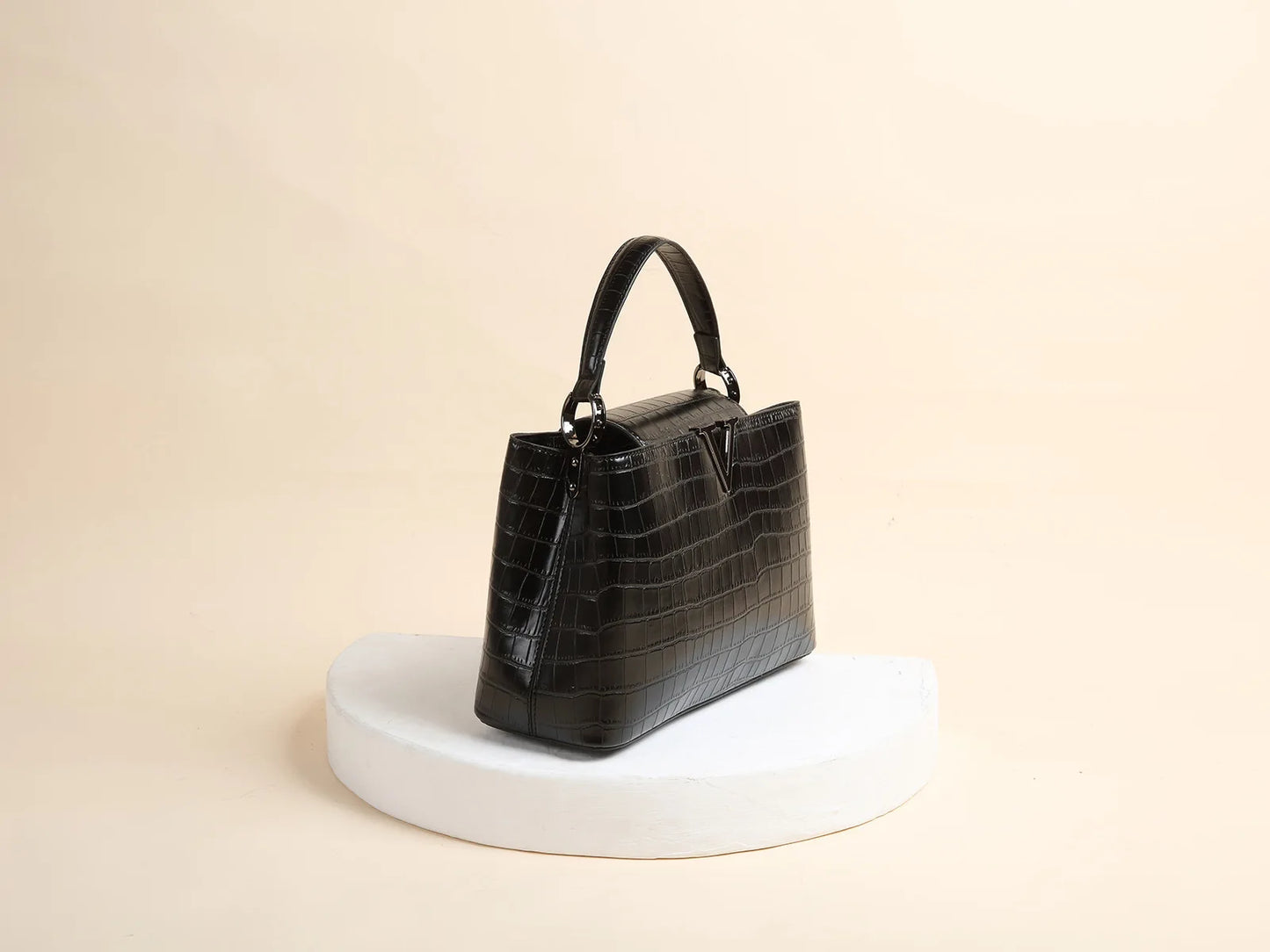 New Bright Leather Stone Pattern Women's Handbag Fashion Shoulder Messenger Bag Crocodile Pattern Portable Shell Bags 2025