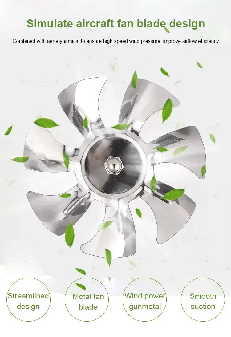 4/6/8" Exhaust Fan Metal Iron Ventilation Extractor,Silence with Anti-backflow Check Valve Window&Wall Mount Vent Fans for Home