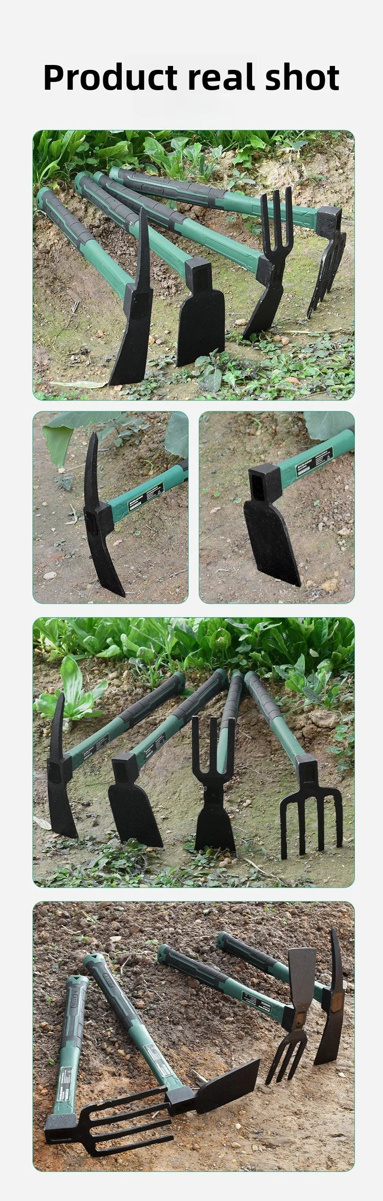Multifunctional Outdoor Pickaxe  4.6mm Thickness Gardening Tools ,Durable Hoe,Rake,Pickaxe for Digging Planting Weeding