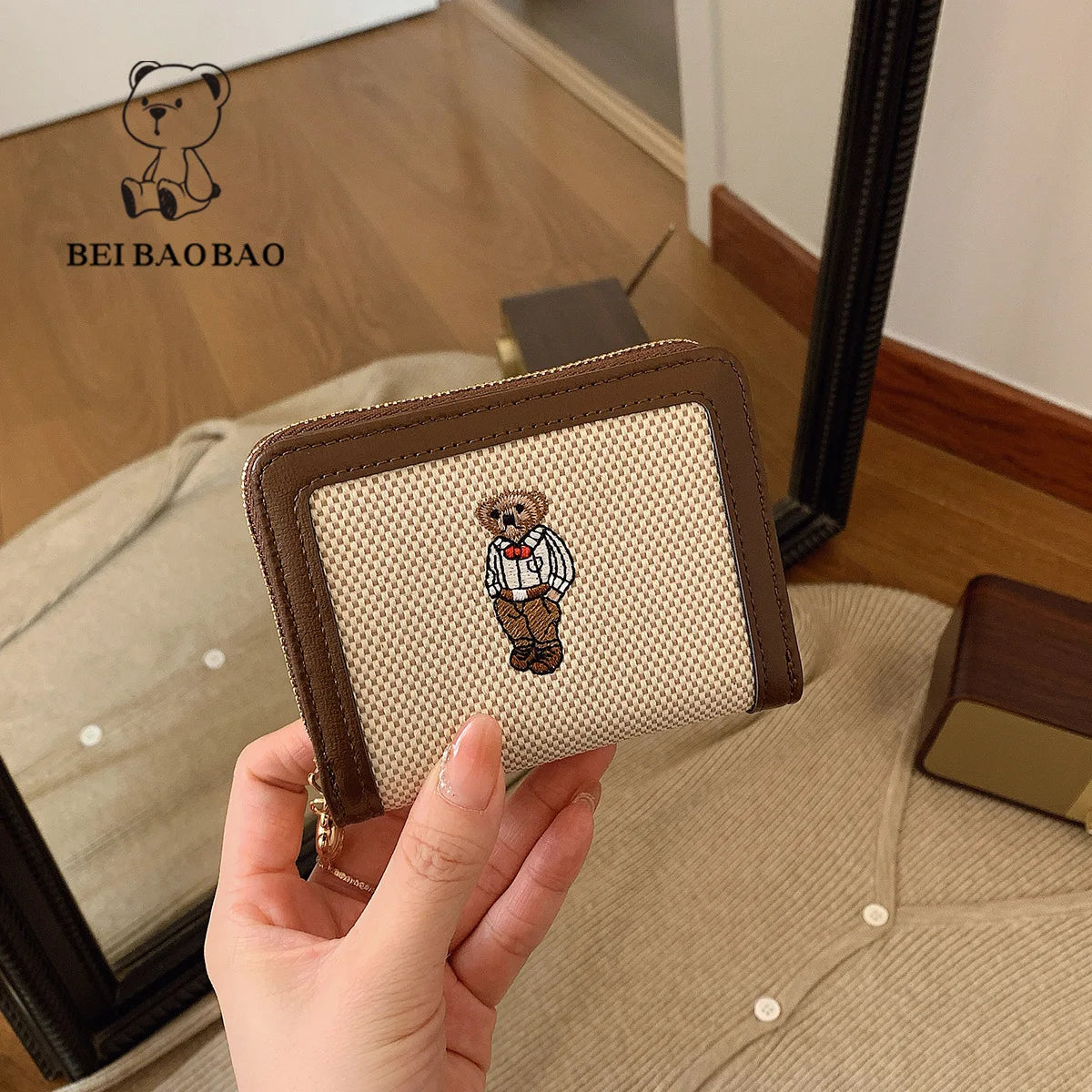 Beibaobao 2025 New Mini Cute Zero Wallet Cartoon Fashion Women's Wallet Multi slot Short Integrated Card Bag