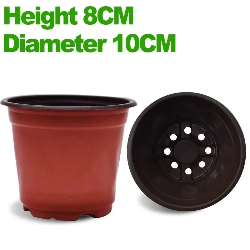 100/20x Flexible Plant Nursery Pots Red and Black Seed Starting Pots Succulents Seedlings Cuttings Transplant Plastic Container