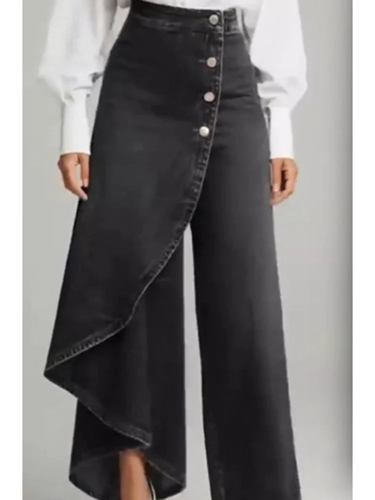 Y2K Pants Spring Summer Fashion Long Solid Color Casual Buckle Loose Wide Leg Pants Women Trousers