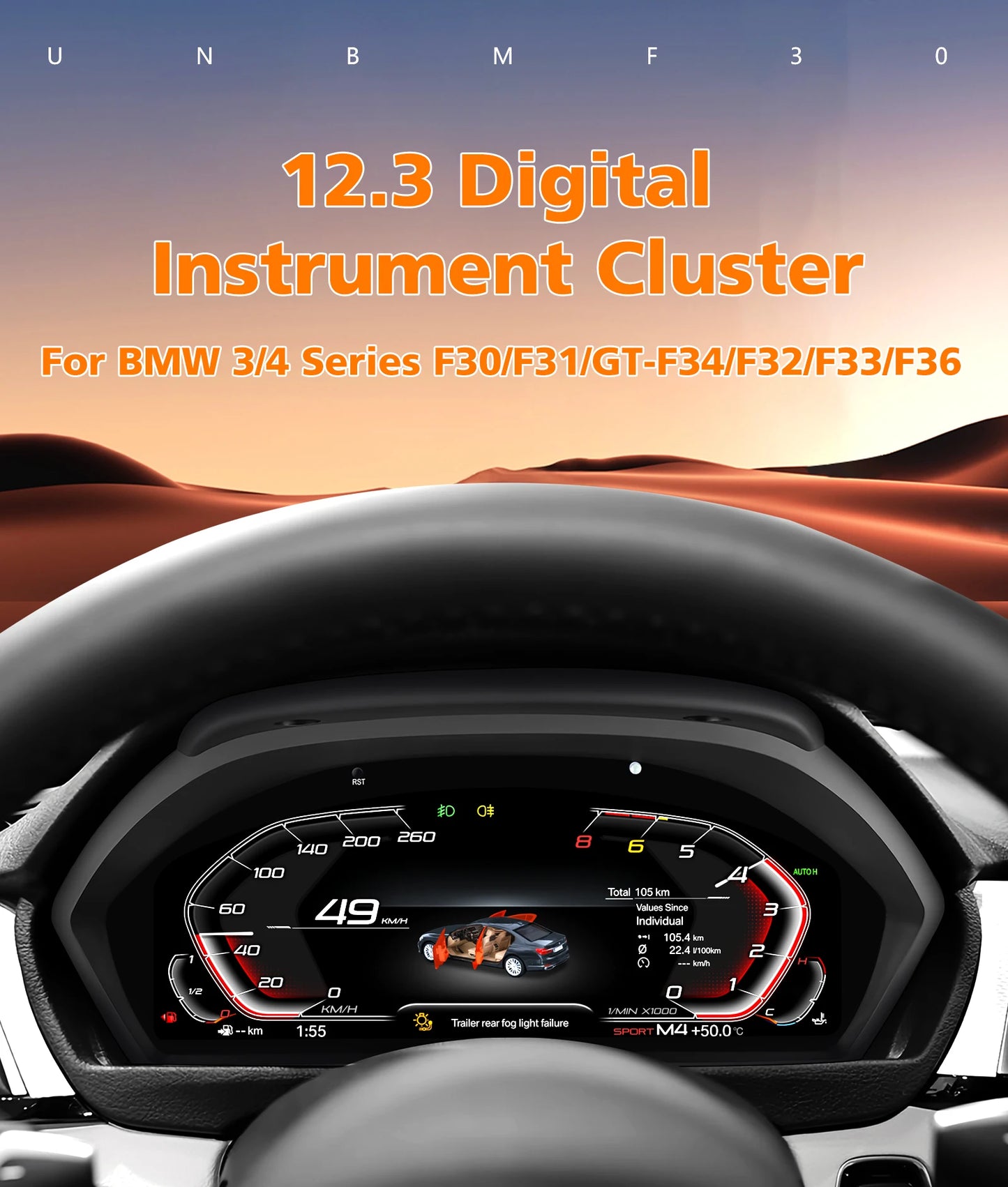 12.3 "Digital Instrument Cluster Dash Panels For BMW 3 Series F30/F31/GT-F34 NBT/EVO/ BMW 4 Series F32/F33/F36(2013-2020)NBT/EVO