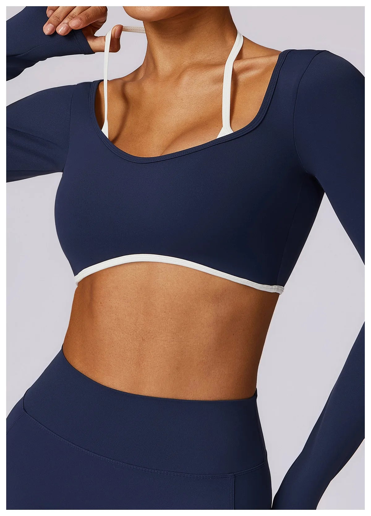 Women's Long Sleeve Top Hollowing Out Yoga Shirts Running T-Shirt Workout Running Fitness Gym Sports Top Training Crop Top