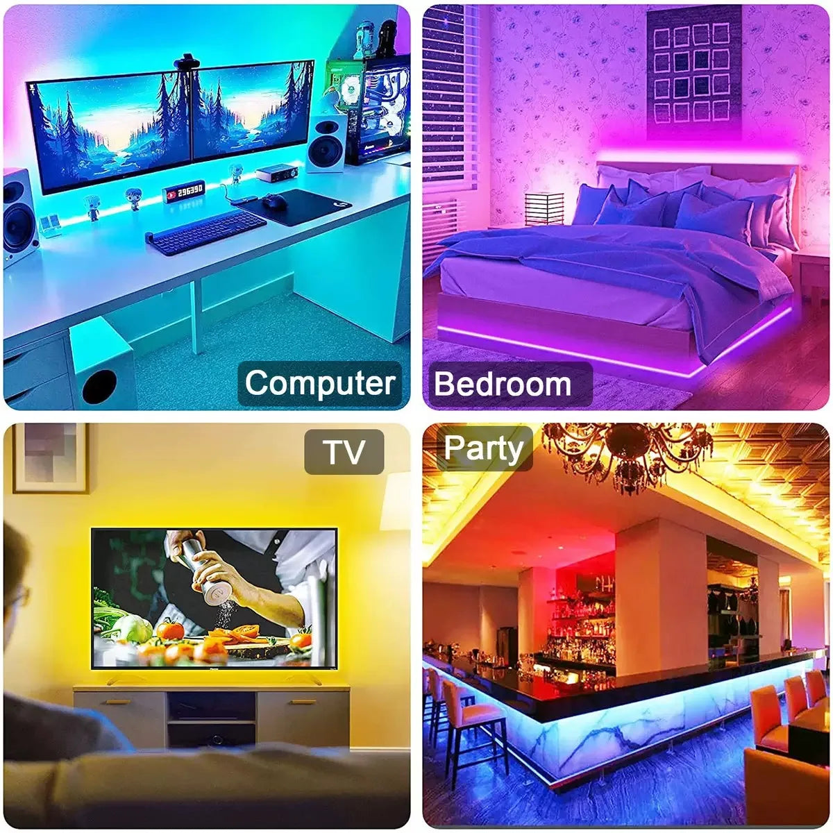 Wifi Led Strip Lights 220v 5050 Bluetooth Led Tape Light Strip Music Sync Led Lighting Strips Adhesive Smart Led Strip 12v Rgb