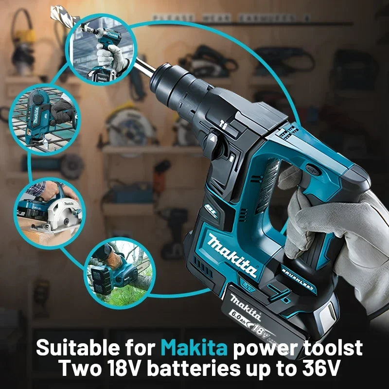 Original Makita 18V battery 6.0Ah Two Batteries One Charger Fast Charge DC18RC+BL1860B  makita outillages kit complet