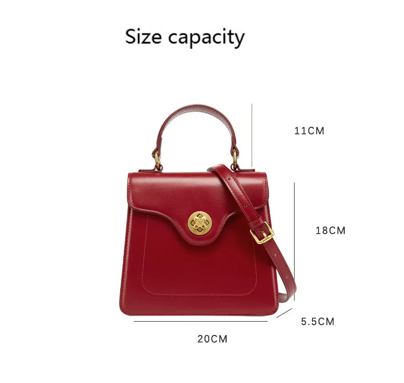 Luxury Handbag New PU Material Square Bag French Style Elegant Retro Single Shoulder Crossbody Bag Wedding Banquet Commuter