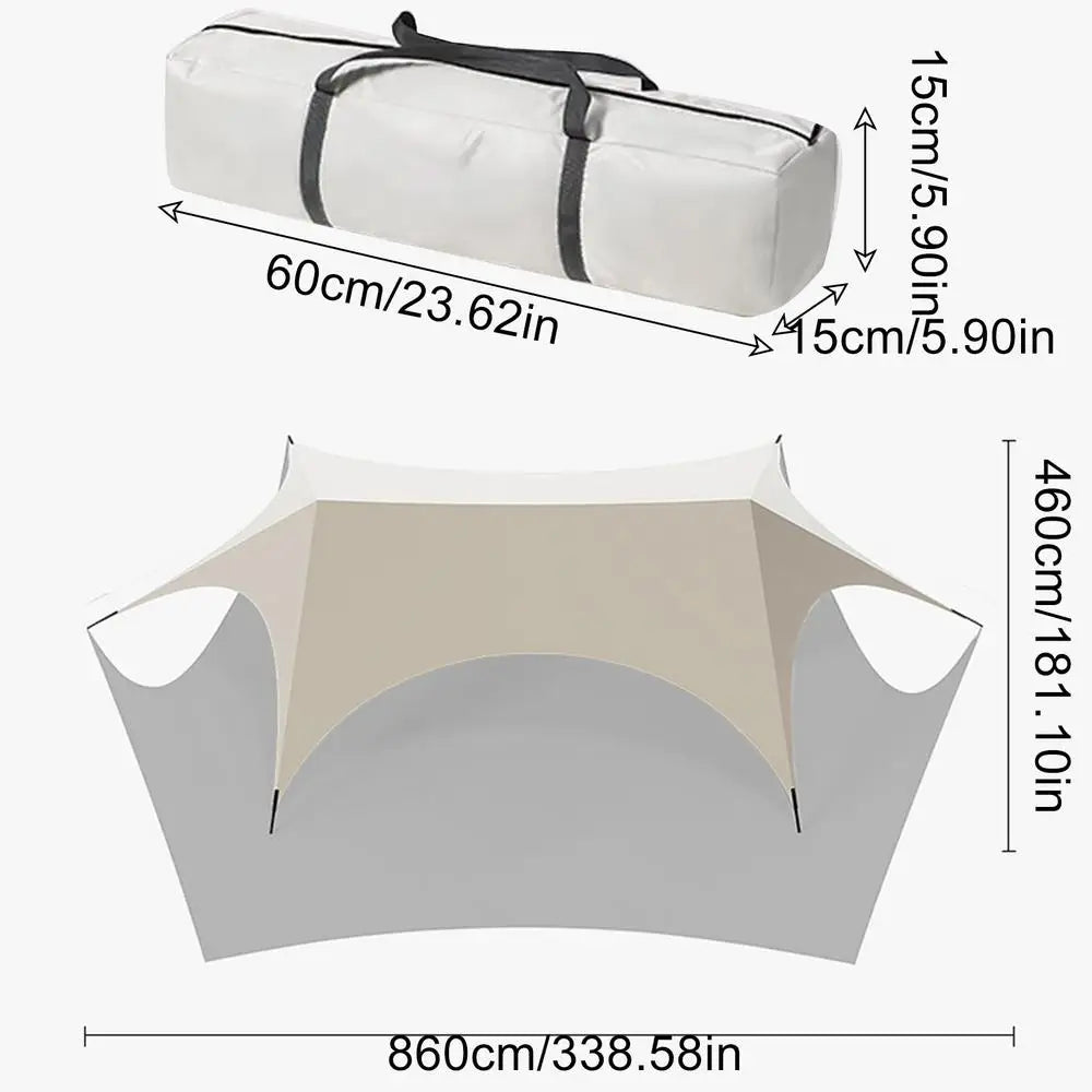 ACamping Gazebo Hexagonal Rainproof Shelter Foldable Quick-opening Windproof Butterfly Picnic Outdoor Shade Tent Outdoor Camping