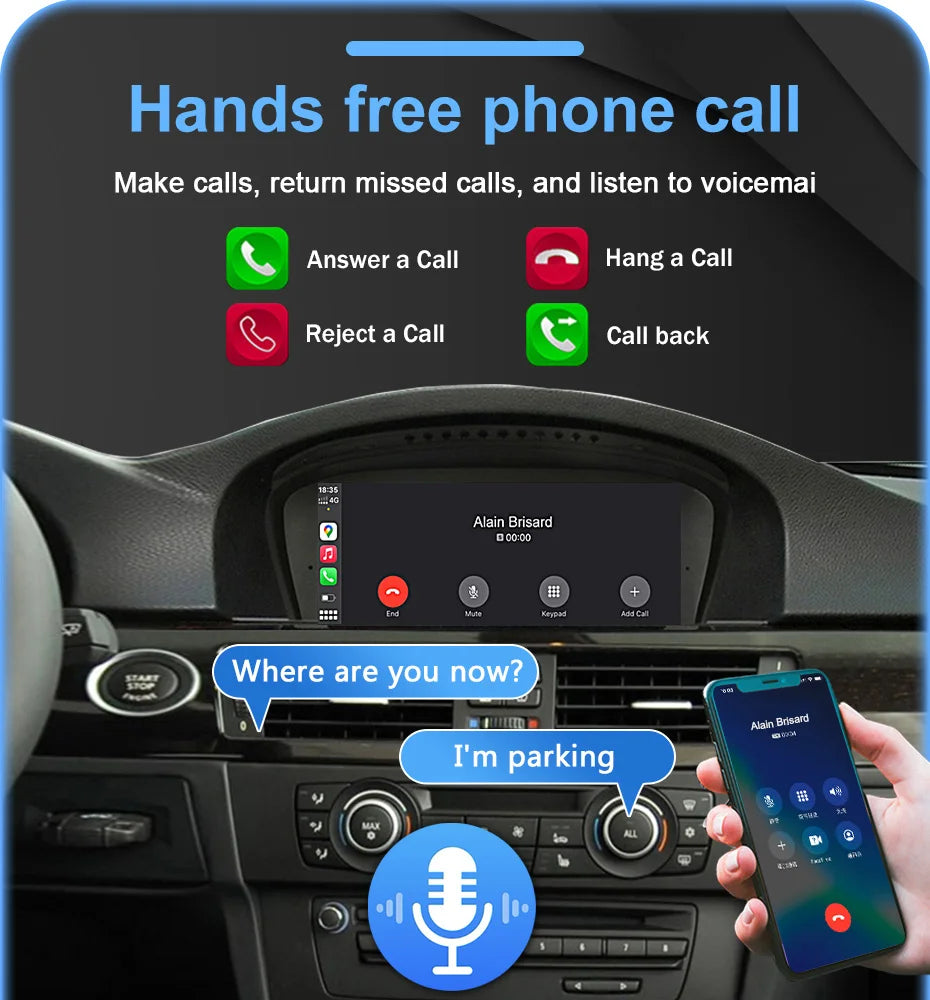 8.8" Car Multimedia linux Screen Carplay Android Auto For BMW 5/3 Series E60 E61 E63 E64 E90 E91 E92 2004-2012 autolink airplay