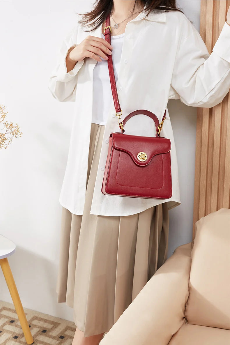 Luxury Handbag New PU Material Square Bag French Style Elegant Retro Single Shoulder Crossbody Bag Wedding Banquet Commuter