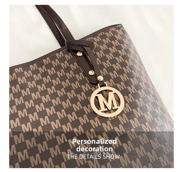 Vintage Ladies Tote Bag Large Capacity Fashion Elegant Handbag Classic Underarm Bag Women's Shopping Bag