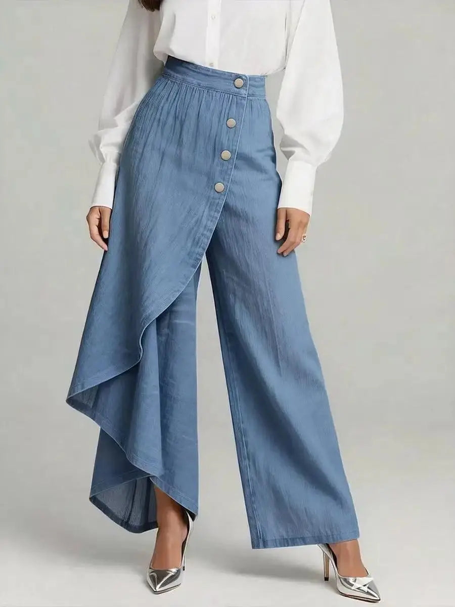 Y2K Pants Spring Summer Fashion Long Solid Color Casual Buckle Loose Wide Leg Pants Women Trousers
