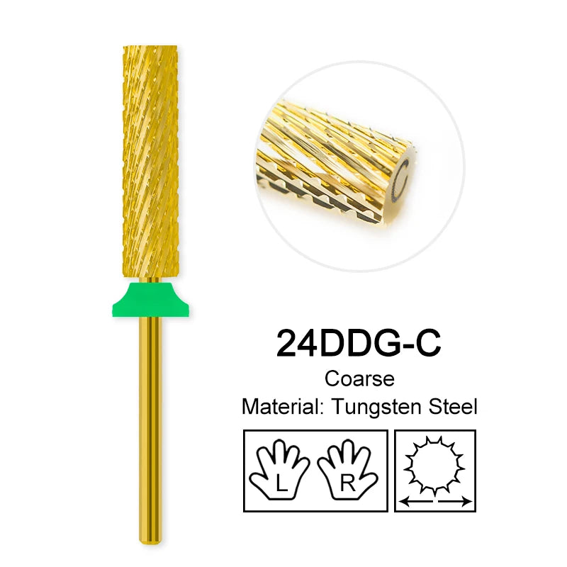 Milling Cutter Golden Carbide Nail Drill Bits For Electric Nail Drill Manicure Machine Pedicure Nail Files Accessories