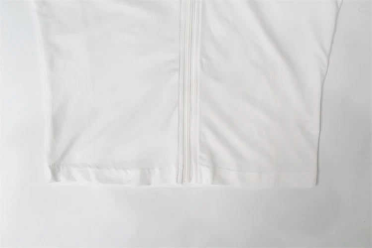 CNYISHE Solid Sexy Club Women Bodysuits Fashion Casual Zipper Long Sleeveless V-Neck Streetwear Y2k Slim Tops Tees Female Blusas