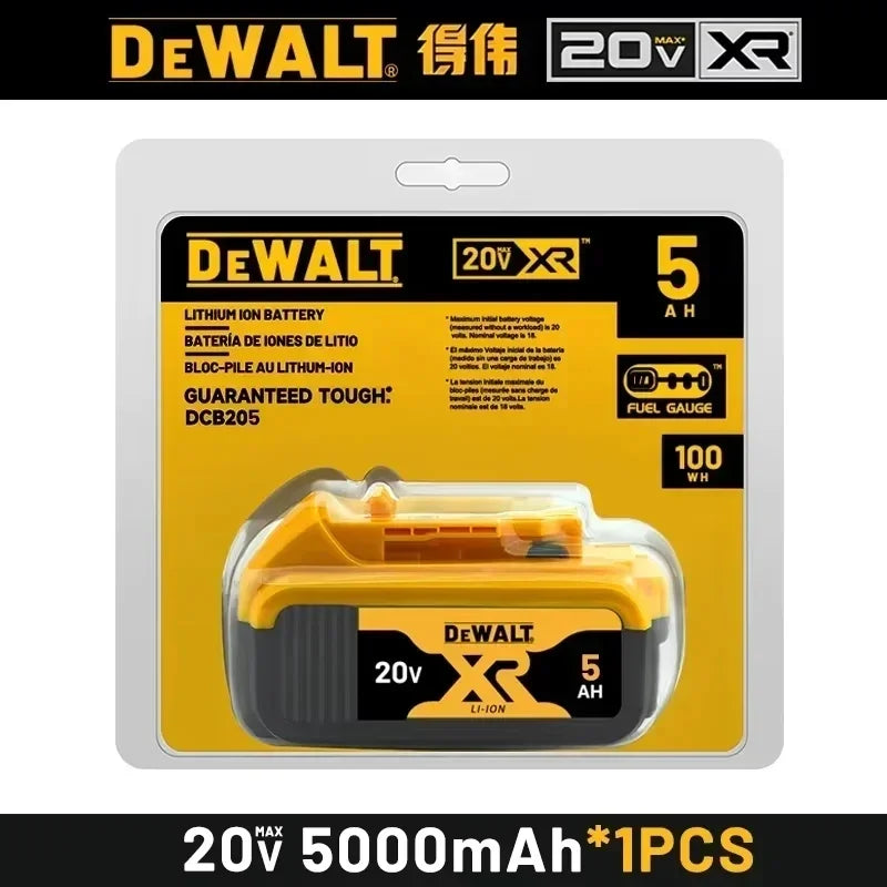 100% Genuine Dewalt 20V Battery, 5AH 6AH Rechargeable Lithium Ion Battery, Dewalt DCB200 Power Tool Replacement Battery