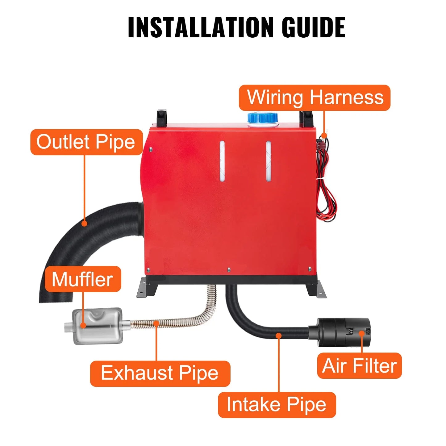 12V/24V Car Heater 2KW/5KW/8KW Diesel Air Heater 6-Buttons LCD Thermostat Parking Heater Fast Heating For Truck Camper Van