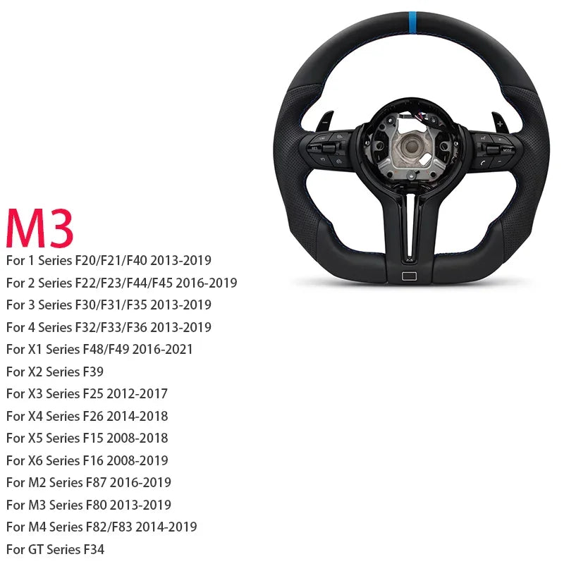 M Sport Steering Wheel for BMW Flat Bottom F01 F06 F10 F11 F12 F20 F21 F22 F25 F26 F30 F31 F32 F33 F34 F36 M3 F80 M4 F82 M5 F90