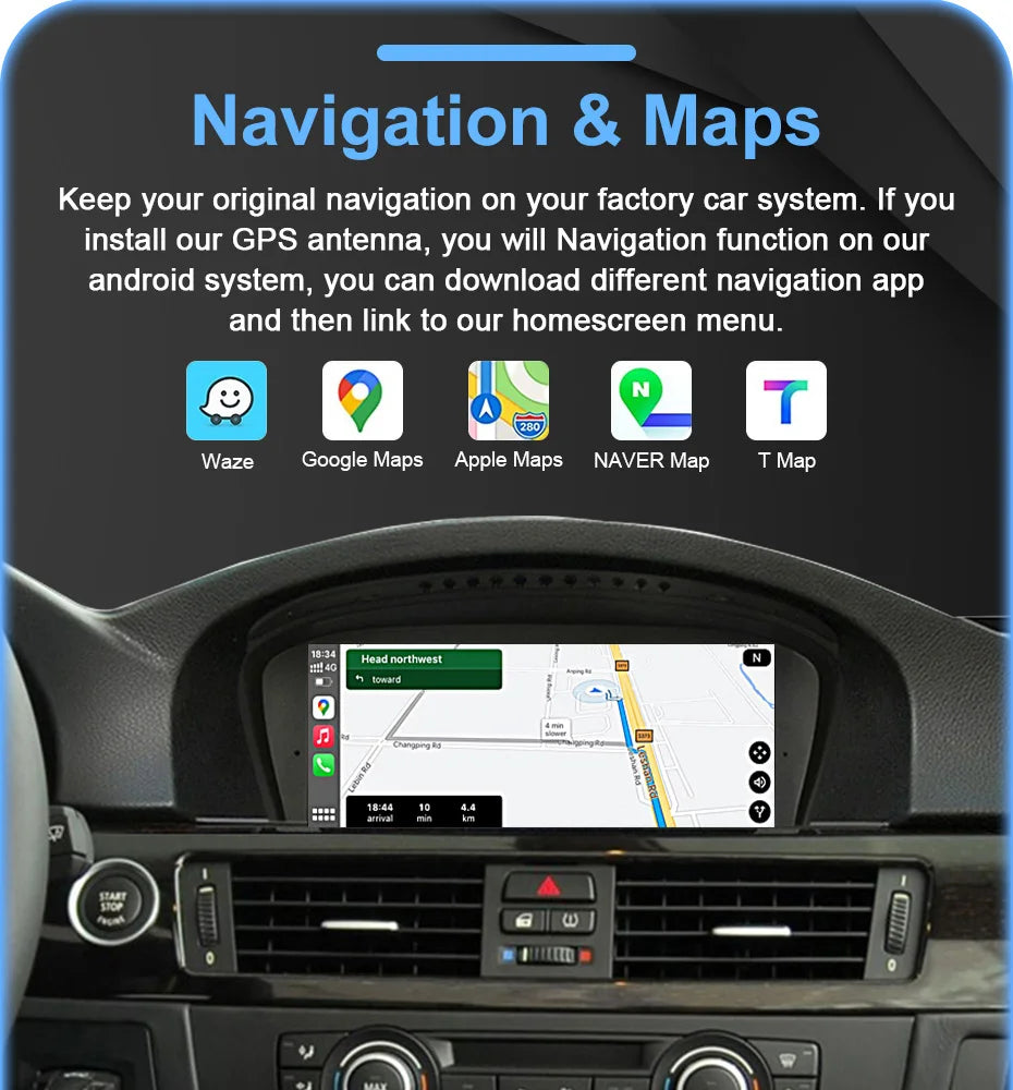 8.8" Car Multimedia linux Screen Carplay Android Auto For BMW 5/3 Series E60 E61 E63 E64 E90 E91 E92 2004-2012 autolink airplay