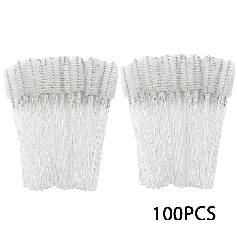 100Pcs Eyelash Extension Brushes Eyebrow Mascara Wands Applicator Spoolers Brush Lashes Extension Cosmetic Set Makeup Tools