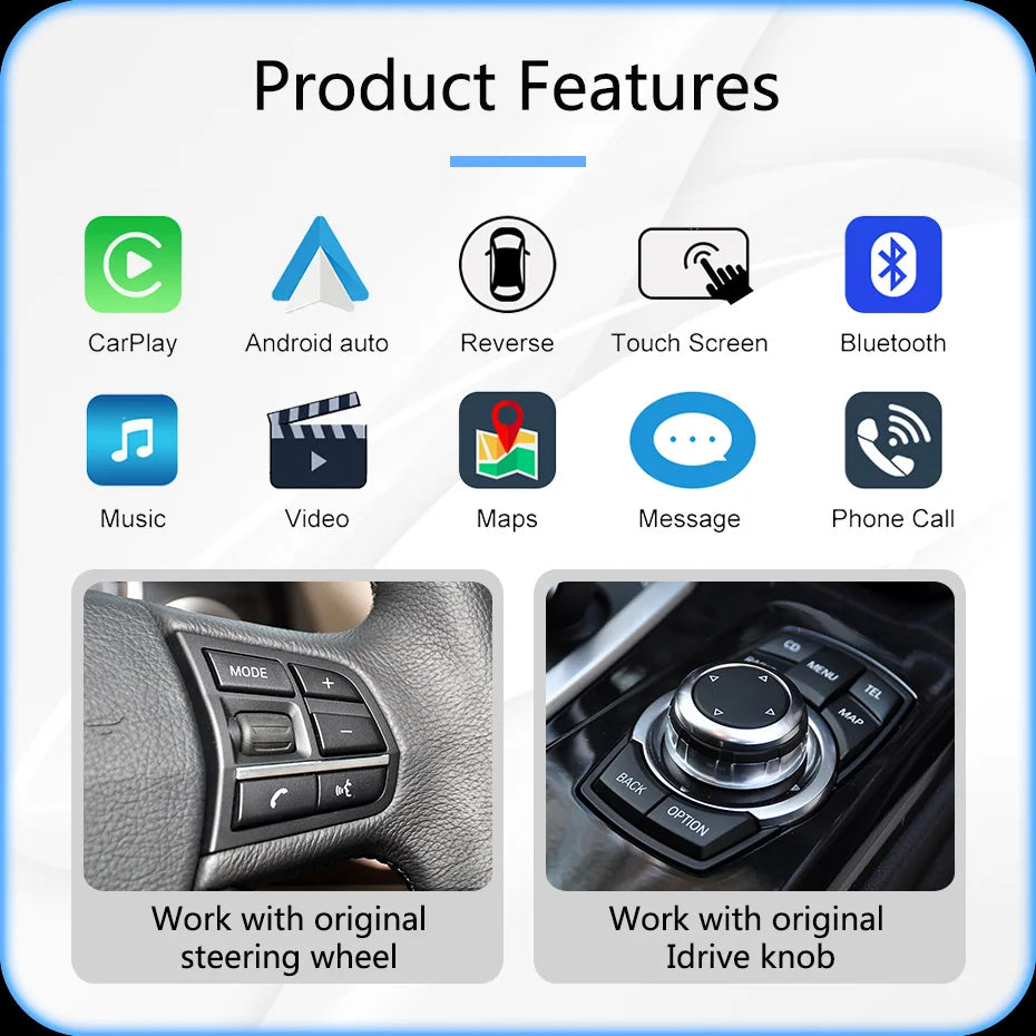 8.8" Car Multimedia linux Screen Carplay Android Auto For BMW 5/3 Series E60 E61 E63 E64 E90 E91 E92 2004-2012 autolink airplay