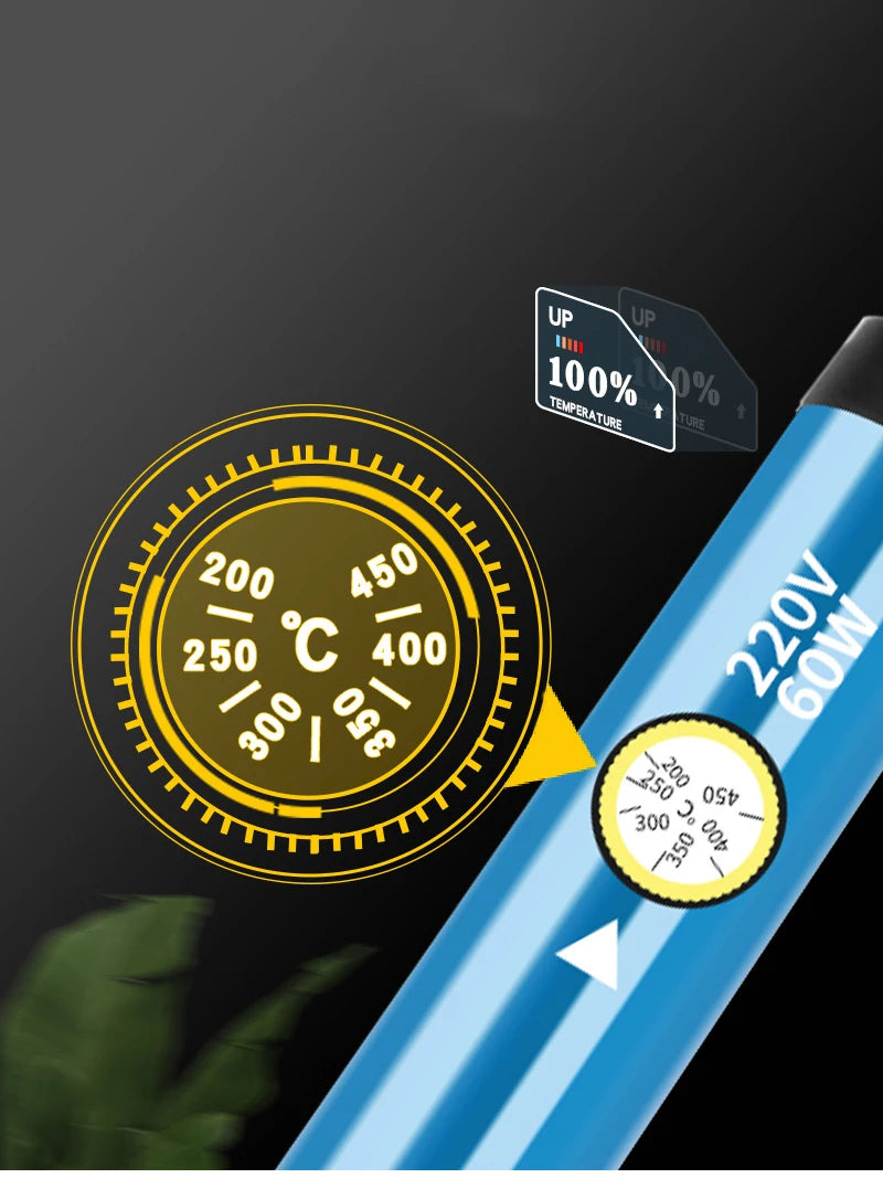 60W Adjustable Temperature Electric Soldering Iron  Welding Iron Rework Station Heat Pen Tips DIY Repair Tool