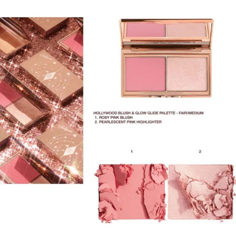 Charlotte Tilbury Aesthetic Scenery Eye Shadow Starlight Pink Soft Light Bicolor Disc Two Color Love Treasure Box Powder Blusher