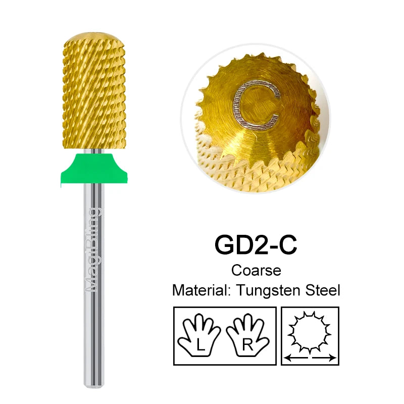 Milling Cutter Golden Carbide Nail Drill Bits For Electric Nail Drill Manicure Machine Pedicure Nail Files Accessories