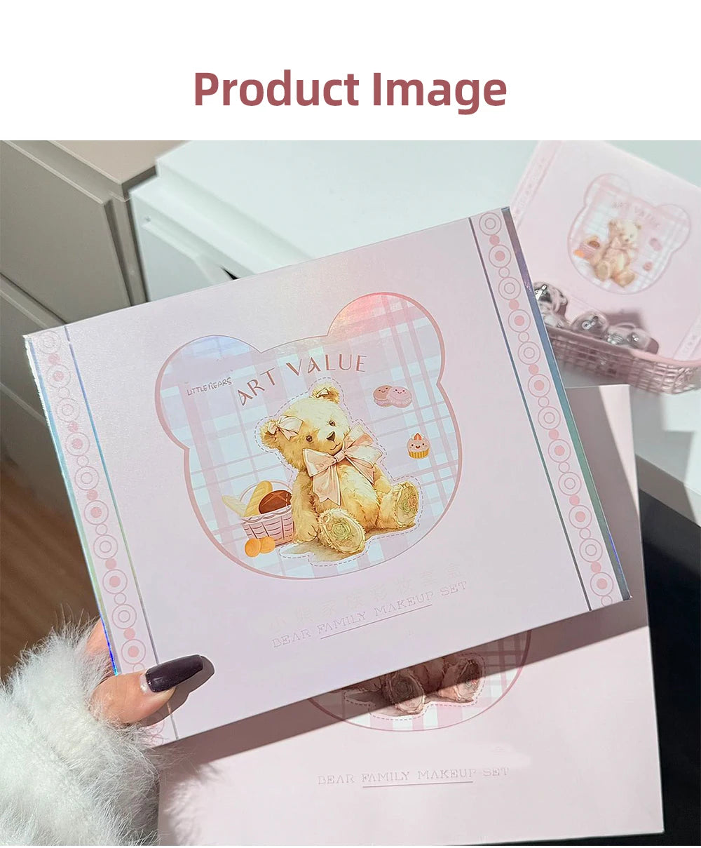 ART VALUE 7PC Makeup Sets Include 3 Colors Matte Lip Mud,1 Pressed Powder,1 Blush,1 Eyes Palette,1 Necklace Beauty Makeup Sets