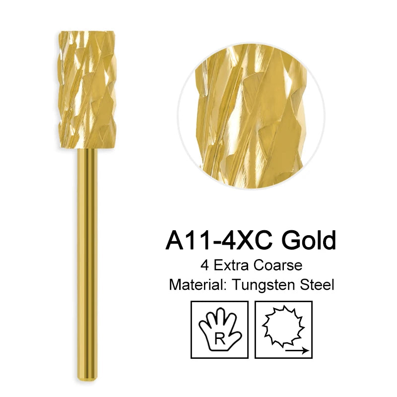 Milling Cutter Golden Carbide Nail Drill Bits For Electric Nail Drill Manicure Machine Pedicure Nail Files Accessories