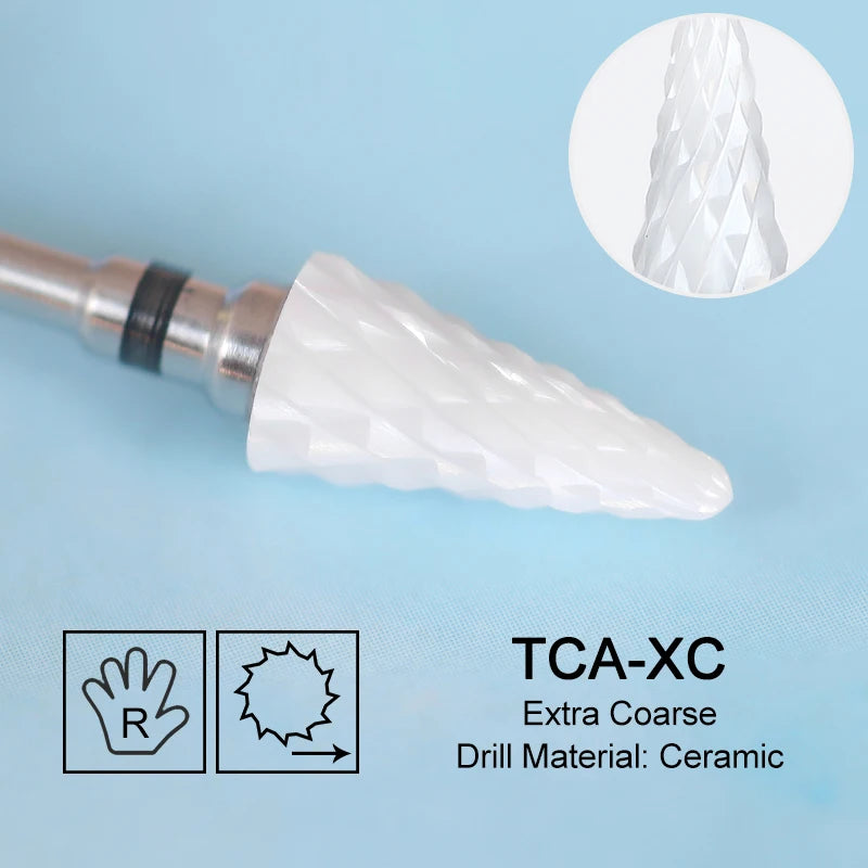 Ceramic Milling Cutter Flame Carbide Nail Drill Bits Pink Gel Remover Electric Machine Drills Polishing Peeling Nails Art Tools