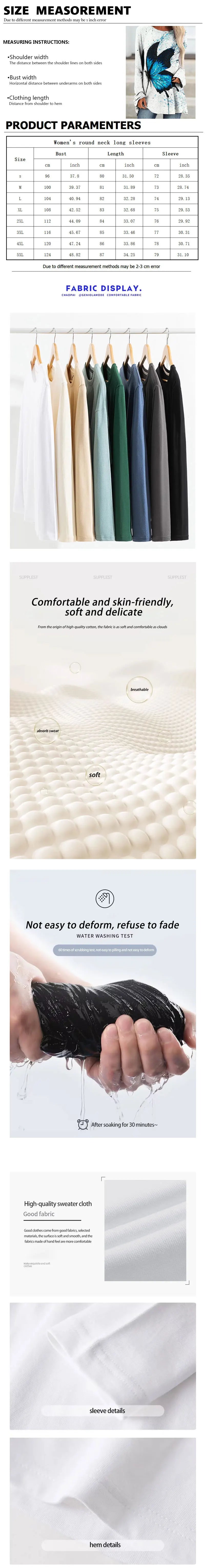 Daily Women's Warm Tops For Autumn And Winter 3D Flower-printed Fashionable Long-sleeved T-shirts Street-style Casual T-shirts