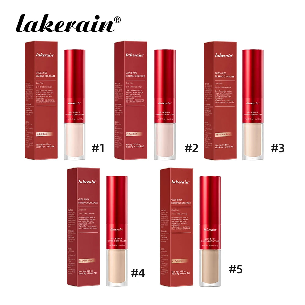 2 In 1 Glide & Hide Blurring Concealer Long-Lasting Full Coverage Foundation Waterproof Liquid Female Makeup for All Skin Types