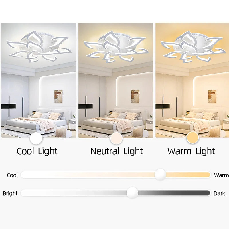 Hot Ceiling Lamp Adjustable Brightness Mobile Phone APP Control Cold and Warm Light Art Decoration Lights