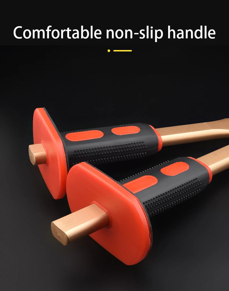 Flat Head Pointed Chisel Stonemason Chisel Hand Guard Chisel Carving Knife Tungsten Alloy Steel Stone Breaking Tool Hand Tools