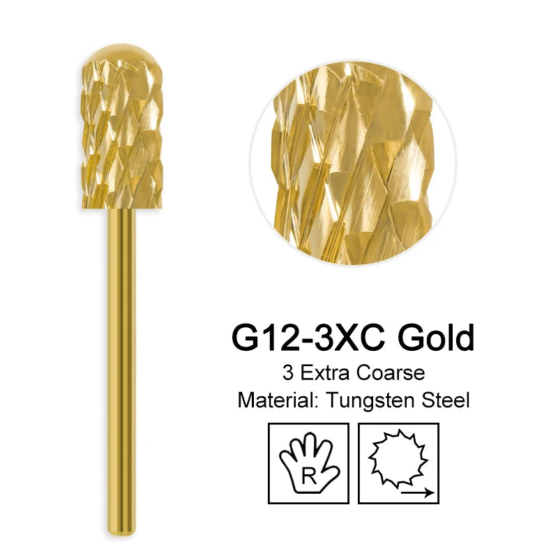 Milling Cutter Golden Carbide Nail Drill Bits For Electric Nail Drill Manicure Machine Pedicure Nail Files Accessories