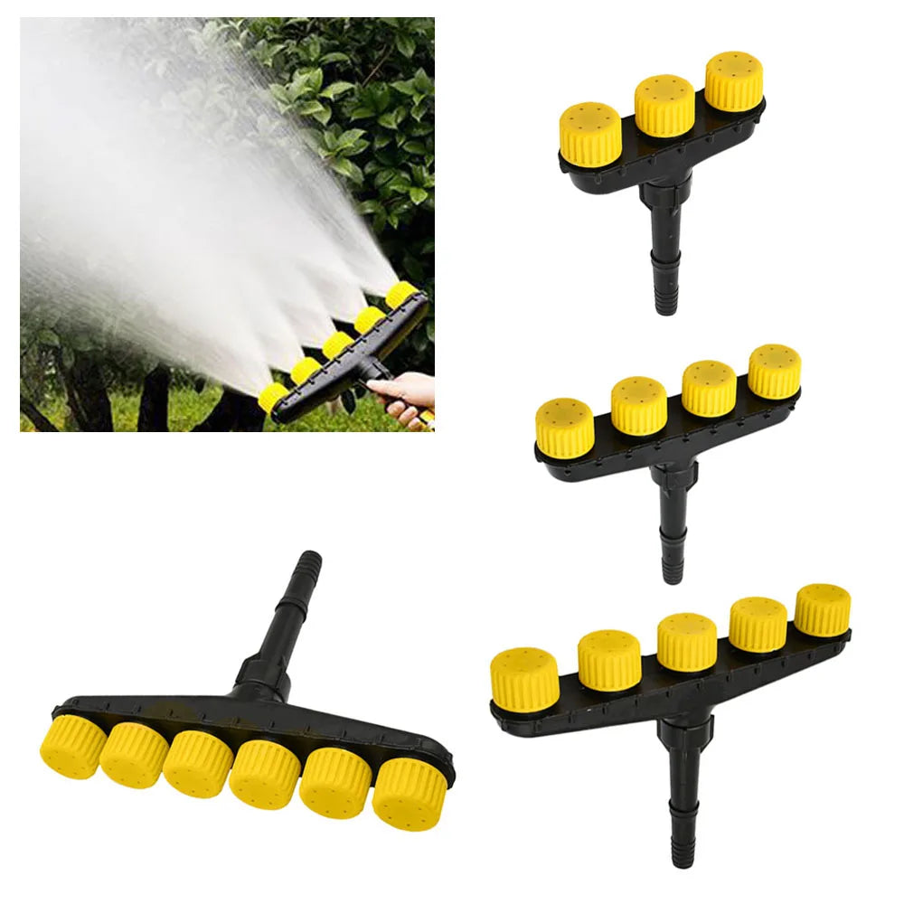 Garden Lawn Watering Sprinkler 3/4/5/6 Head Water Mist Nozzle For 1" 1.2" Hose Garden Watering Irrigation Hand Sprayer 1pcs