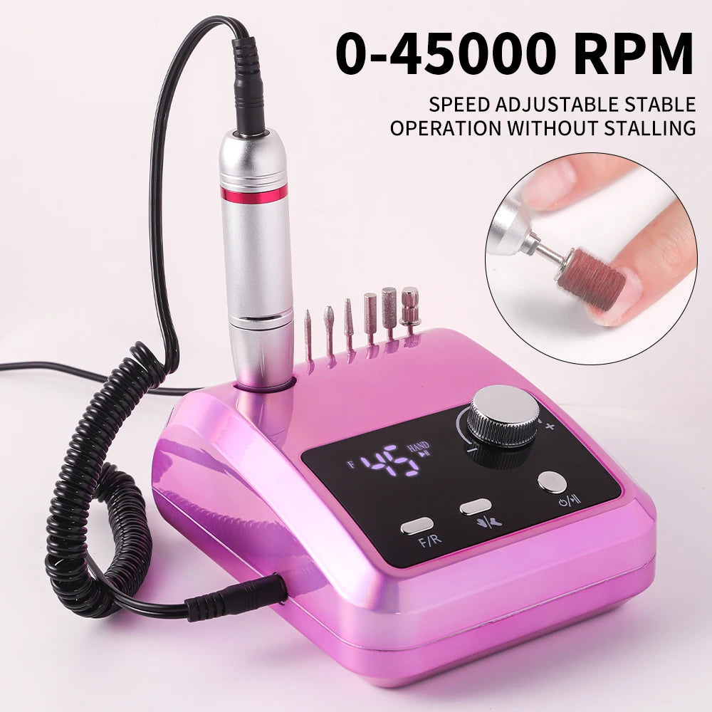 45000RPM Nail Drill Machine Cutters Professional Electric Nails Sander File for Gel Nails Polishing Remove Home Manicure Salon