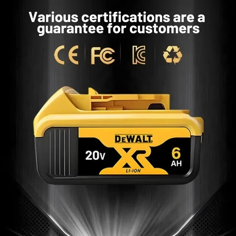 100% Genuine Dewalt 20V Battery, 5AH 6AH Rechargeable Lithium Ion Battery, Dewalt DCB200 Power Tool Replacement Battery