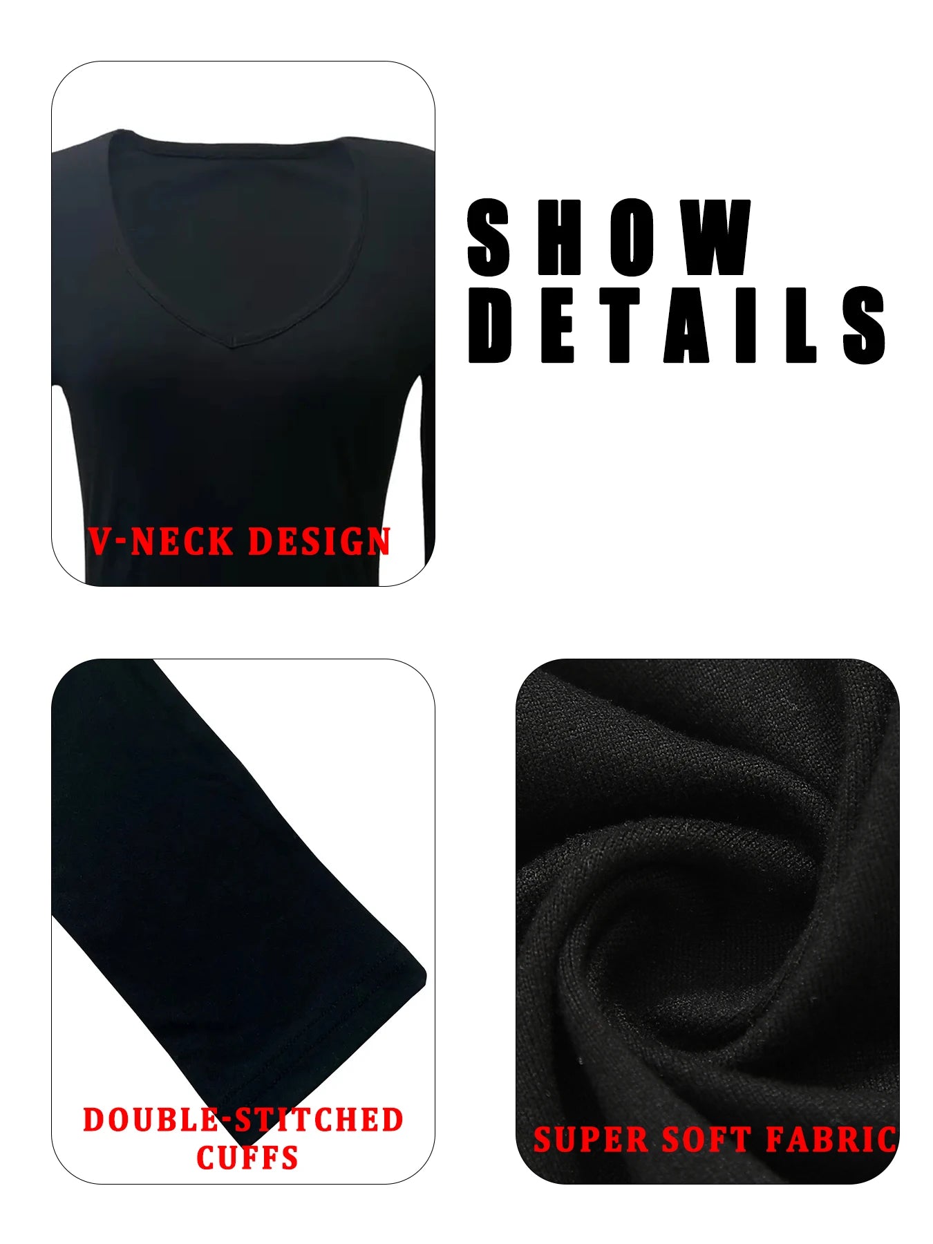 Women's Long Sleeve T-Shirt，High Stretch Super Soft V-Neck，All-Season Fit